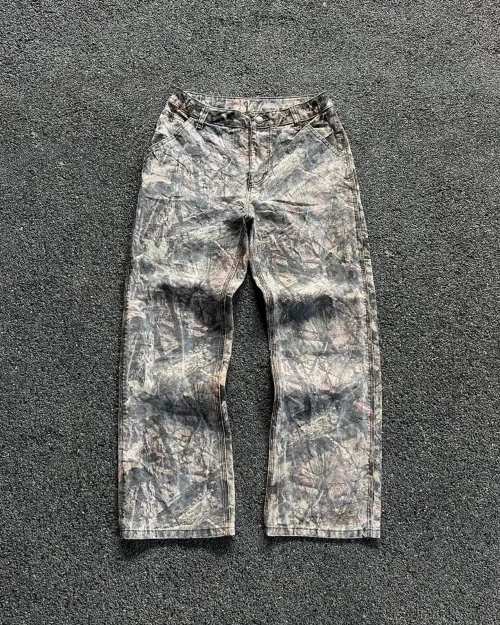 Hearujoy High Quality Retro Oversize Cargo Denim Y2k Camouflage Jeans Pants Fashion Men Clothing Straight Leg Wide Leg Jeans Streetwear