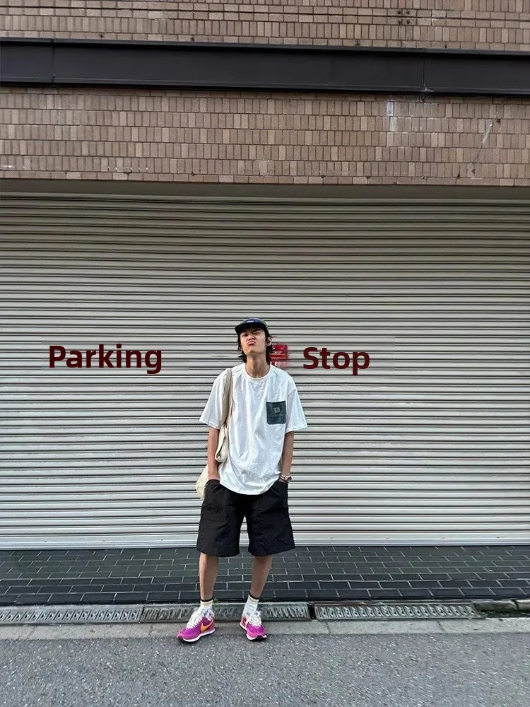 HEARUJOY  -  Loose Fit Korean Retro Drawstring Cargo Shorts Men's Casual Summer New Style Waterproof Versatile Five-Pocket Shorts