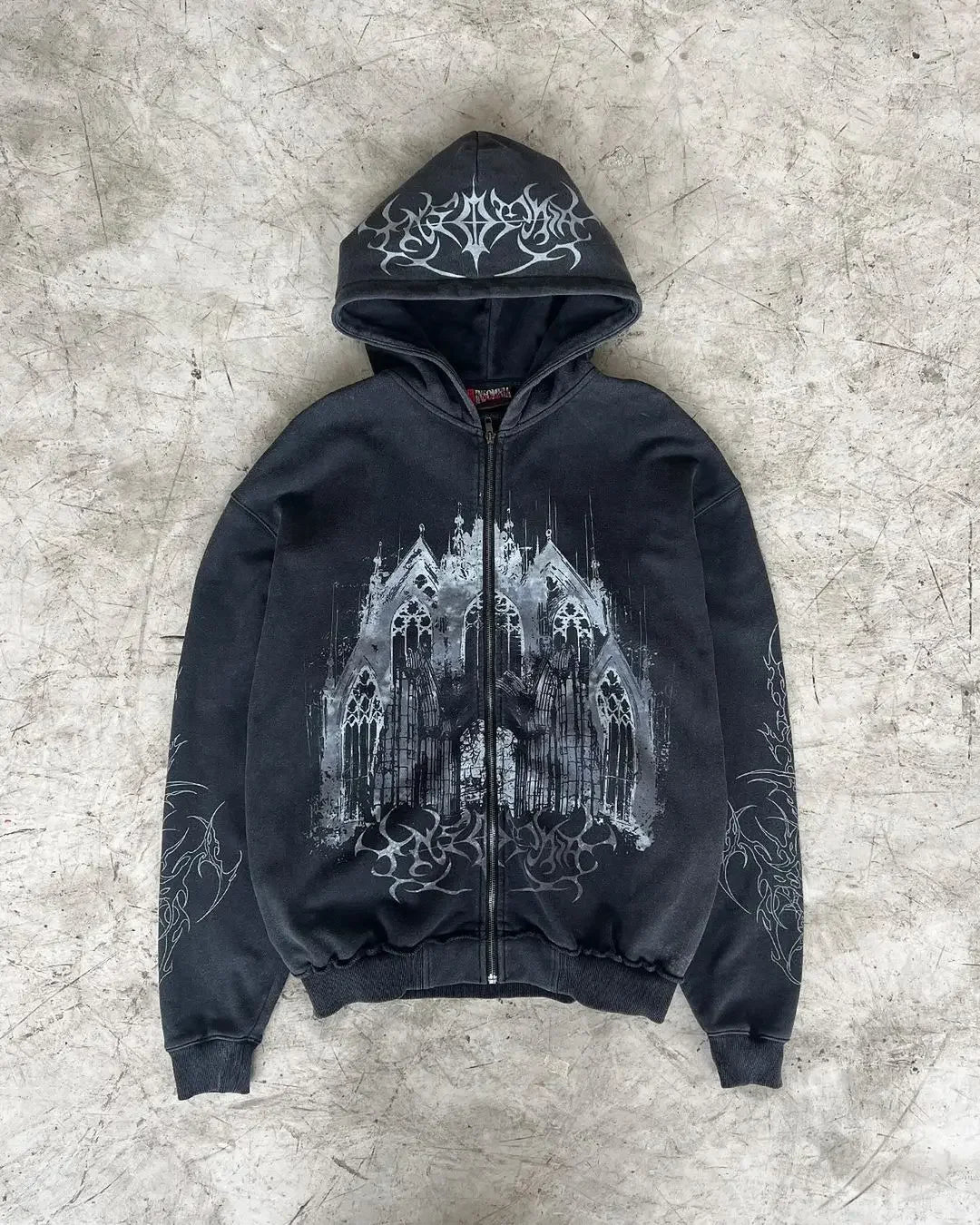 Hearujoy Gothic hip-hop letter print design oversized hoodie women's y2k vintage high street popular lazy style zipper baggy sweatshirts