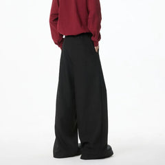 HEARUJOY  -  Brown Black Suit Pants Men Oversized Fashion Society Mens Dress Pants Korean Loose Wide Leg Pants Mens Office Formal Trousers