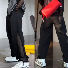 HEARUJOY  -  Mens Drawstring Pants Mens Thin Casual Pants Niche Personality Streetwear Breathable Versatile Trousers Men'S Clothing Summer