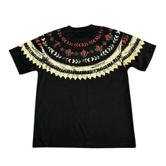 HEARUJOY  -  Korean Style Fashion Printed Spring Summer Niche Short-sleeved T-shirt Black Loose Men Round Neck Light Luxury Short-sleeved