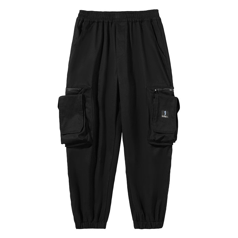 Hearujoy Function Cargo Pants Joggers Techwear Hip Hop Multi-Pocket Loose Tactical Trousers Black Streetwear Pant