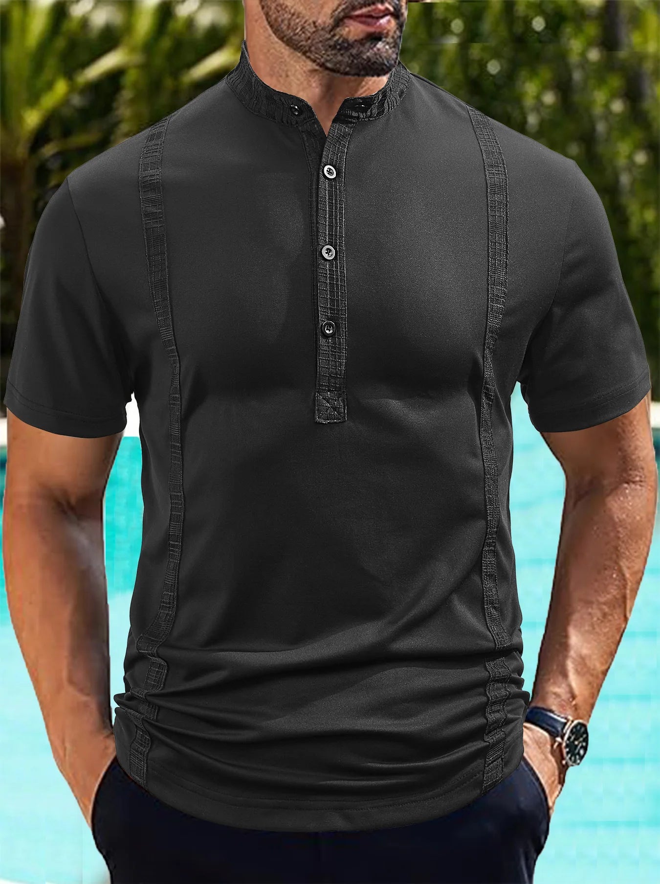 HEARUJOY  -  Men's New Summer Polo Shirt Short Sleeve Fashionable Casual T-shirt Top