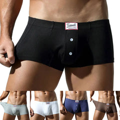 HEARUJOY  -  Men Solid Sports Boxers Short Underwear Breathable Bulge Pouch Underpants Low Waist Boxer Trunk Soft