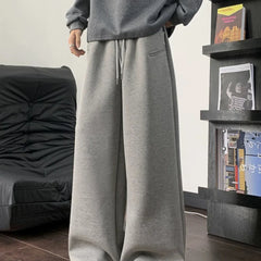 HEARUJOY  -  High-end Straight-leg Trousers for Men's Spring American Fashion Brand Casual Floor Trousers High Street Versatile Loose