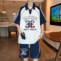 HEARUJOY  -  Casual Short Sleeved Polos  Shorts Men's Sets 2025 Summer Streetwear Tee-Shirt & Pant 2-Piece Tracksuit Outdoor POLO Set