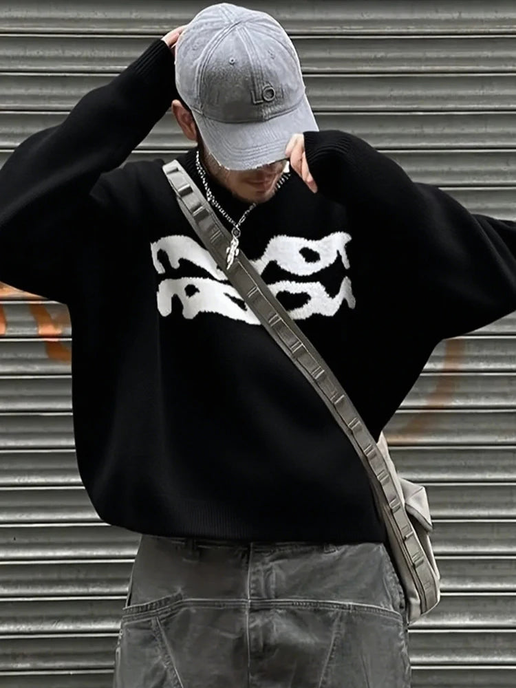 HEARUJOY  -  Trendy Long Sleeve Knitted Sweaters Men's Outdoor Fashion Crew Neck Loose Sweater Autumn Winter Vintage Mens Knitting Pullovers