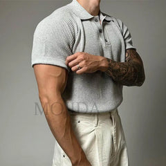 HEARUJOY  -  Summer New Men's Solid Color Knitted Short-Sleeved T-Shirt American Retro Fashion Trend Loose Casual Breathable Men's Tops