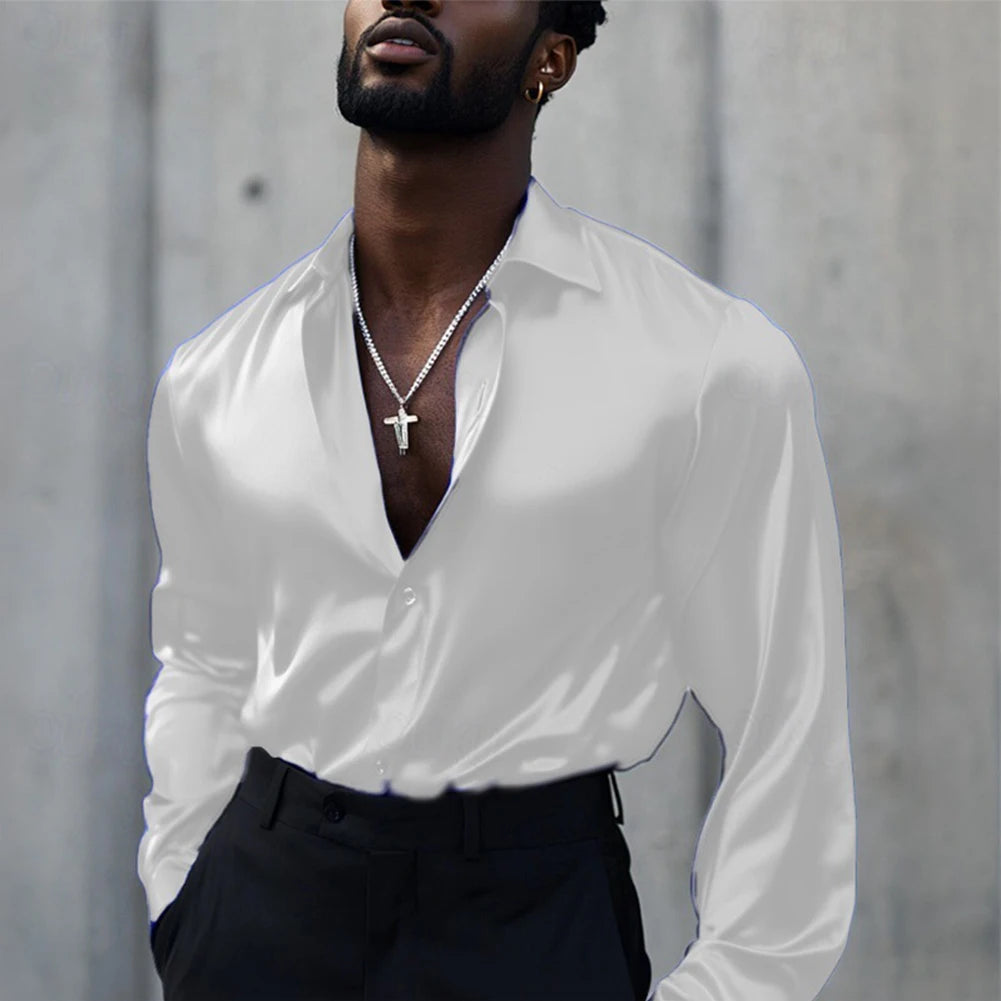 HEARUJOY  -  Business Shirt Casual Top Mens Retro Shirt 5 Spandex 95 Polyester Applicable Gender Men Daily Wear Holiday Attire