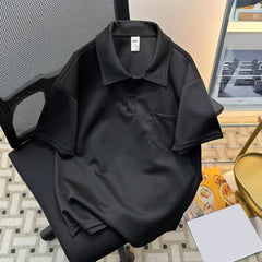HEARUJOY  -  Casual Outing 2XL Men Summer T-Shirt Men's Casual Summer Tops Short Sleeve Shirt Casual Fashion Lapel Neckline Regular Length