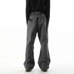 Hearujoy American High Street Fashion Sports Overalls Men Autumn Winter New Loose Wide-Leg Deconstructed Straight Pleated Casual Trousers