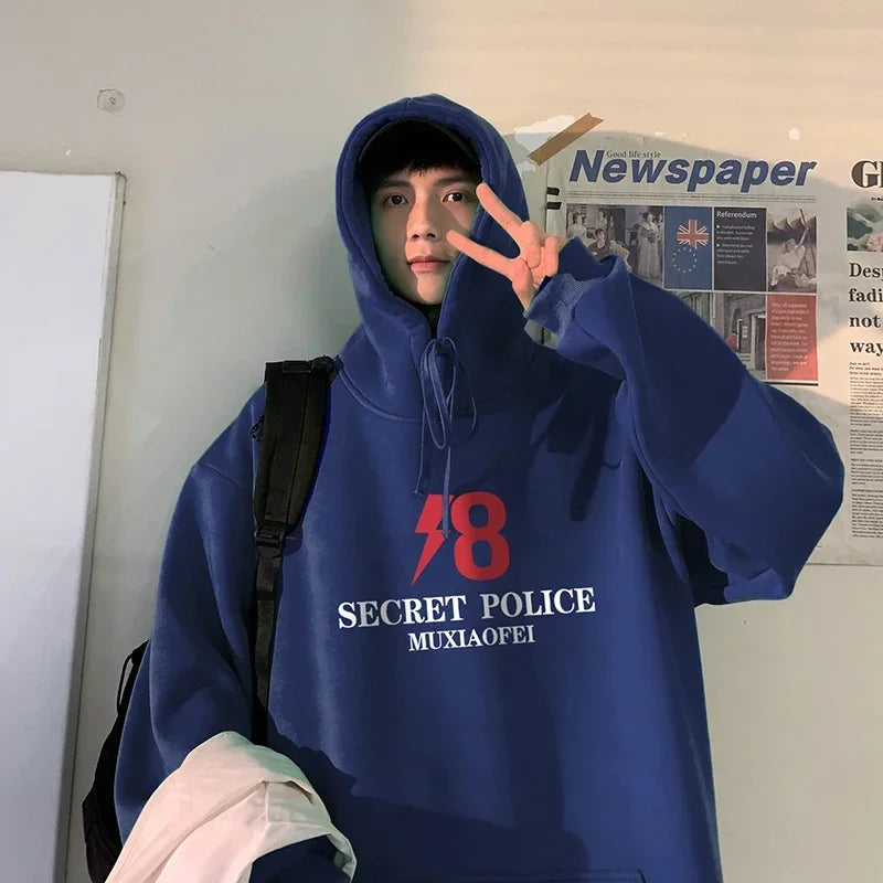HEARUJOY  -  Men's Oversized Hoodie Black With Hat 5XL Unisex Hoodies Oversize for Men Letter Print Man Casual Wear Hoody Male Sweatshirt