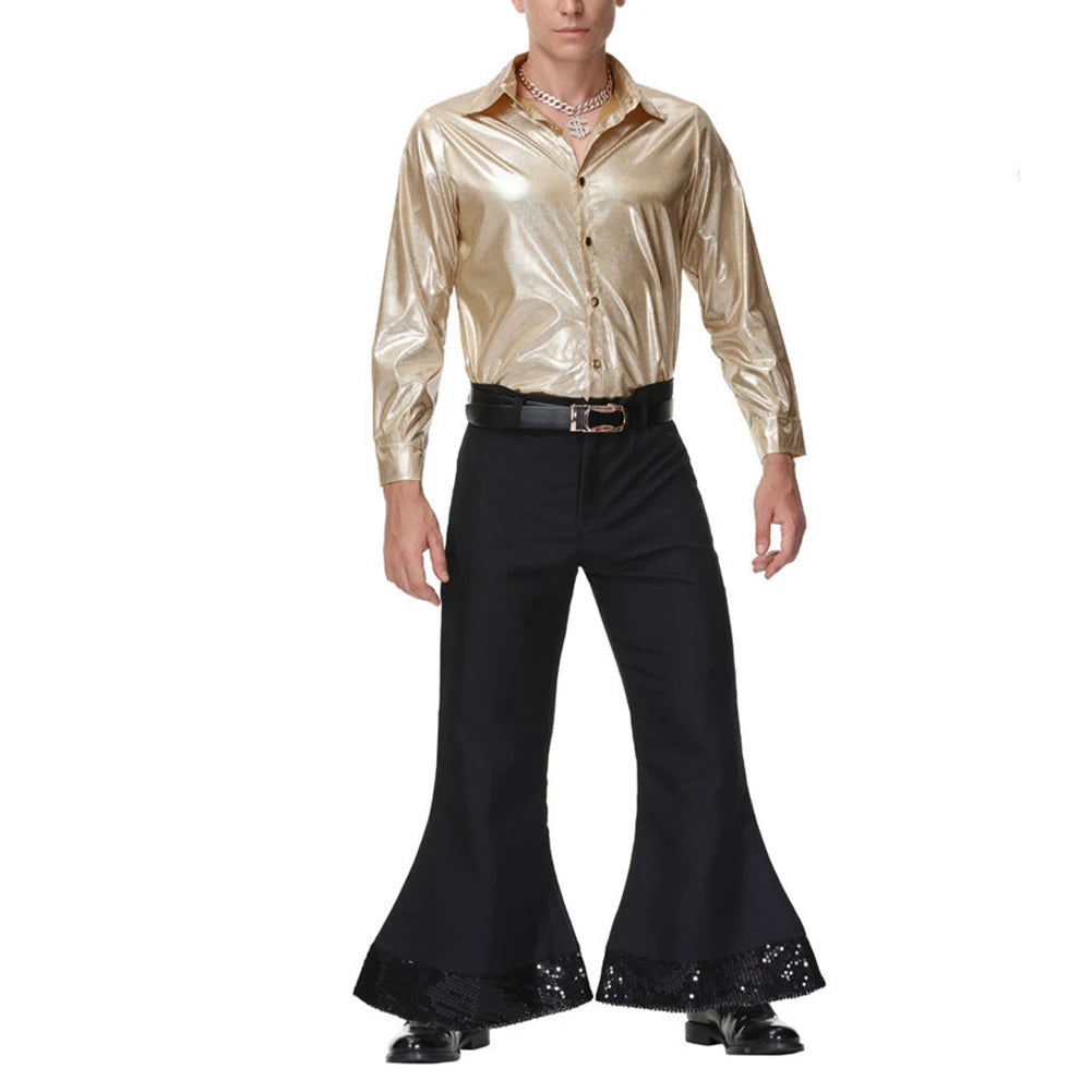 HEARUJOY  -  Party Outfits Top Trousers Set Dating Fashion Hippies Costume Holiday Mens Office Outdoor Party Soft Long Lasting