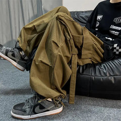 Hearujoy 2024 Black Cargo Pants for Men Oversize Cargo Trousers Male Green Loose Casual Japanese Streetwear Hip Hop Pocket Big Size