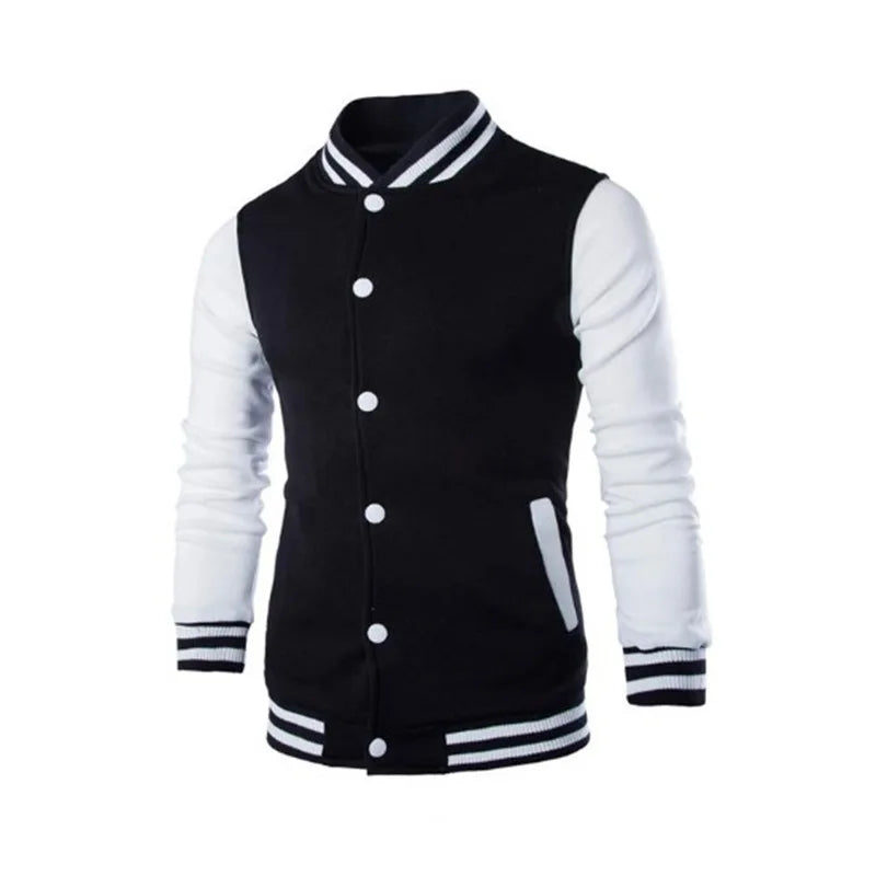 HEARUJOY  -  Autumn and Winter Fleece Classic Loose Casual Stand Collar Button Men's Baseball Uniform Flight Jacket