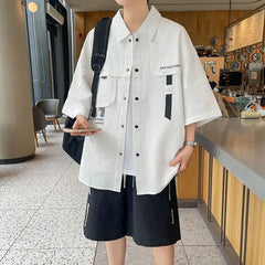 HEARUJOY  -  Summer fashion 2 Pieces Set Tracksuit Men's Two Piece Shirt Shorts Harajuku Streetwear Men Sets Short Sportswear Suits