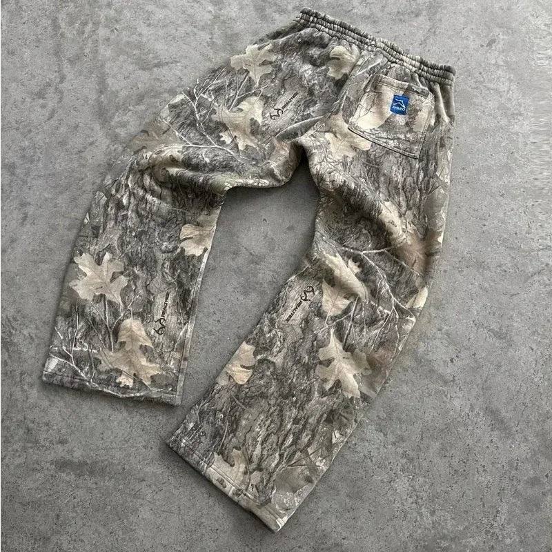 Hearujoy High Quality Retro Oversize Cargo Denim Y2k Camouflage Jeans Pants Fashion Men Clothing Straight Leg Wide Leg Jeans Streetwear