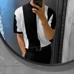 HEARUJOY  -  Tops Slim Fit Men's T-shirt Male Tees Shirts Striped Chic Korean Popular Clothes Funny Stylish Streetwear Wholesale Harajuku Hot