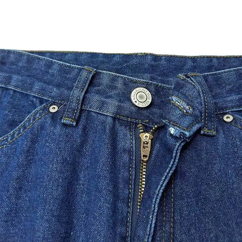 HEARUJOY  -  High Street Patchwork Jeans Men Loose Multi Pocket Cargo Pants Spring Autumn Fashion Vintage Straight Denim Trousers Streetwear