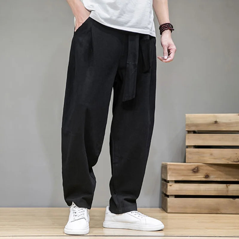 Hearujoy 2024 Spring Pants Men Elastic Waist Casual Harem Pant Loose Sweatpants Traditional Chinese Trousers pantalons homme