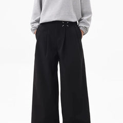 HEARUJOY  -  Men's Solid Color Suit Trousers American Retro Fashion Trend Street Casual Simple Loose Breathable Summer New Men's Bottoms