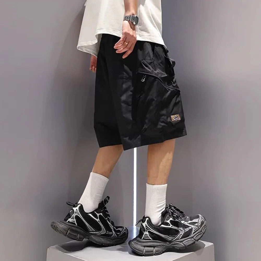 Hearujoy Mens Y2k Casual Shorts Summer New American Street Fashion Trend Big Pocket Loose Shorts Men'S High Quality Clothing