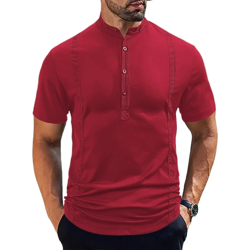 HEARUJOY  -  Men's New Summer Polo Shirt Short Sleeve Fashionable Casual T-shirt Top