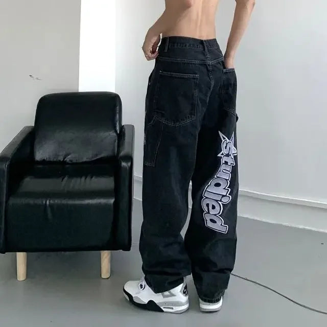Hearujoy New American Cargo Pants Women High Waisted Baggy Jeans Retro Street Harajuku Couples Y2K Style Mopping Pants Youth Clothing