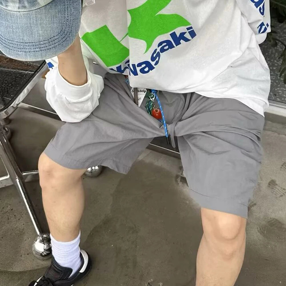 HEARUJOY  -  Beach Wear XL 2XL Casual Summer Pants Summer Breathable Shorts Gym Jogger Quick Drying Shorts Elastic Waist Knee Length
