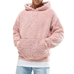 HEARUJOY  -  Autumn Winter MenS Fleece Lined Hooded Sweatshirt Cozy Warm Pullover Soft Fluffy Casual Streetwear Trendy Thickened Long Sleeve