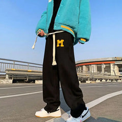 HEARUJOY  -  Straight Sweatpants for Men Elegant Clearance Sale High Quality Fashion New in Retro Y2k Deals Letters Trousers Man Sports Pants