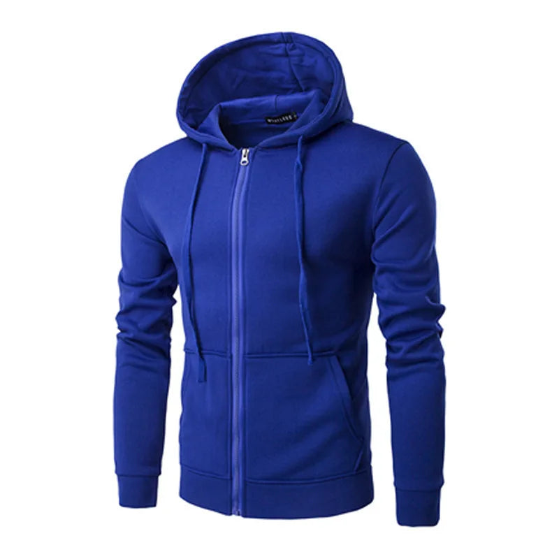 HEARUJOY  -  Autumn Hooded Cardigan Sweatshirt Casual Versatile Plain Color Men's Zip Up Hoodie Comfortable Loose Fit Streetwear Fashion