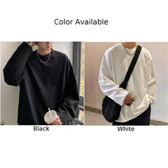HEARUJOY  -  Casual Spring Autumn Shirt 5XL Black Thin Casual Tops Solid Color T-Shirt Regular Length Shirt Daily Wear Shirt