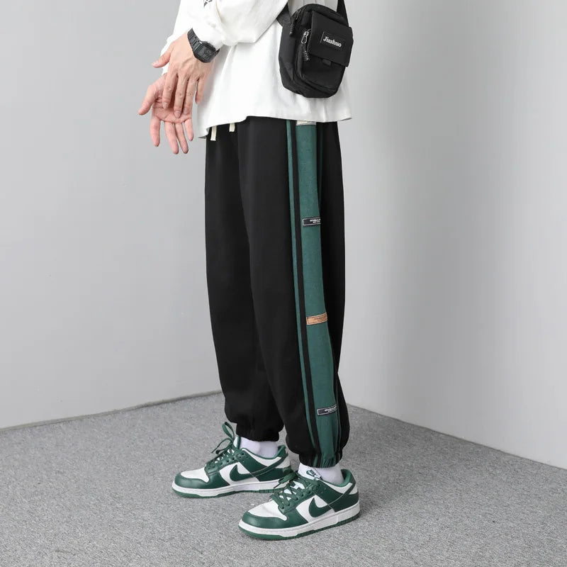 HEARUJOY  -  Y2k High Street Harajuku Retro Striped Sweatpants Men Korean Trendy Brand Fashion Versatile Oversized Trousers Men Joggers Pants
