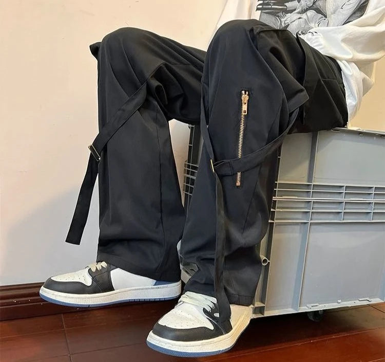 HEARUJOY  -  Spring Summer Multi Pocket Straight Cargo Pants for Men Designer Techwear Korean Style Luxury New in Casual Baggy Trousers Man