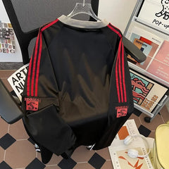 HEARUJOY  -  Spring Summer New American Retro Trendy Sports Jersey Thin Long Sleeve Hoodie Couple Sun Protection Outerwear Casual Loose Fit