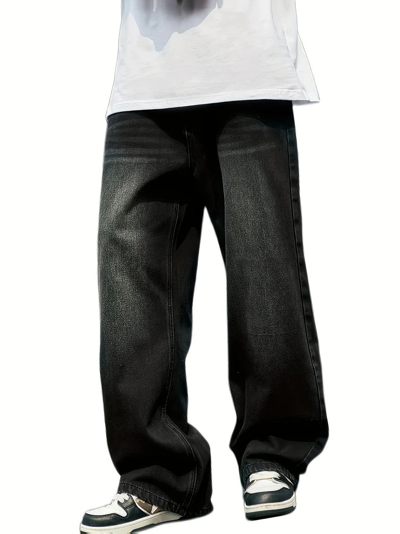 HEARUJOY  -  Men'S Skinny Fit Wide Leg Jeans, Men'S Stylish Comfy Denim Pants, Versatile For Four Seasons