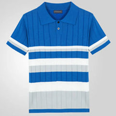 HEARUJOY  -  Summer Men's Knitted Polo Shirt Ice Refreshing Silk Fabric Short Sleeve Lapel Top Fashion Luxury Business Casual Knit Tshirts