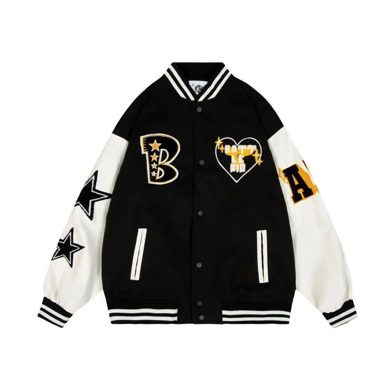 Hearujoy American baseball uniform men's spring and autumn trendy brand Y2K retro trend all-match casual embroidery jacket