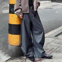 HEARUJOY  -  Summer New Men's Solid Color Straight Suit Trousers Harajuku Retro Casual Fashion Trend Simple Loose Breathable Men's Bottoms