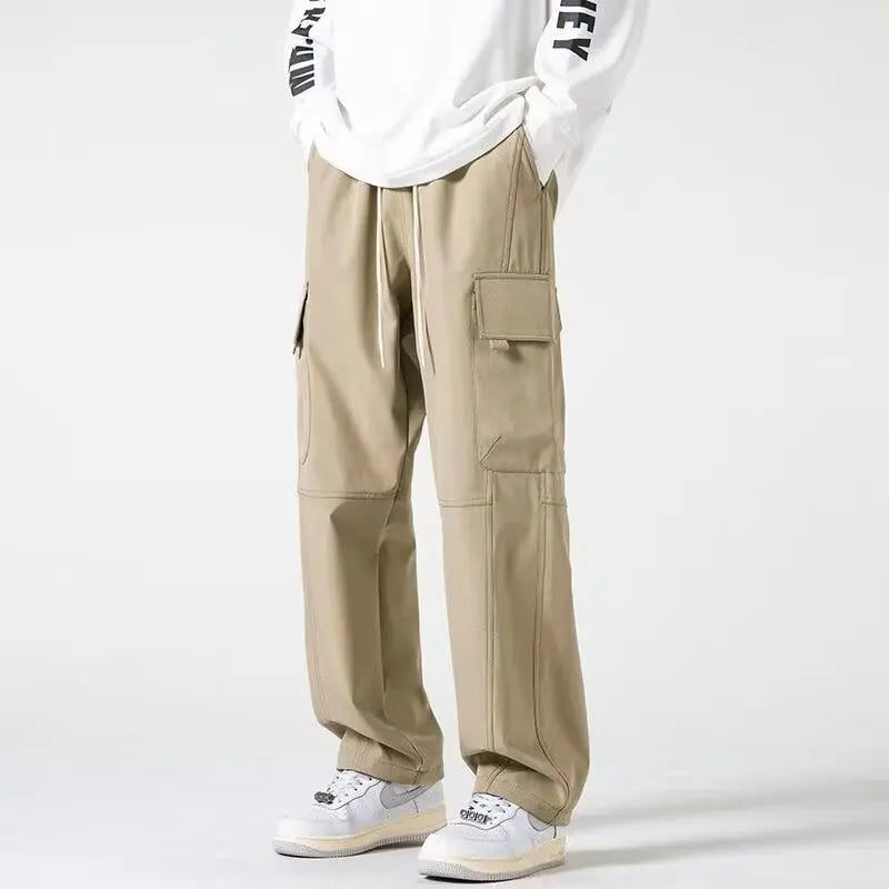 HEARUJOY  -  Men's Black Pants New Cargo Pants Men's Loose Straight Oversize Clothing Fashion Jogger Harem Trousers Man Casual Sweatpants