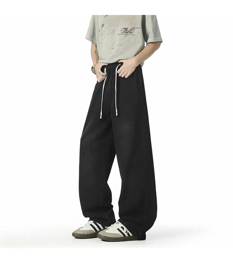 HEARUJOY  -  Jeans For Men New Y2K Vintage Denim Pants Hip Hop Fashion Wide-leg Baggy Jean Streetwear Trousers Straight Pantalones