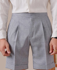 HEARUJOY  -  Italian Style Naples Non-Iron Shorts Men's Summer Thin Breathable Retro Casual Five-Point Dress Pants Short Hombre Men Clothing
