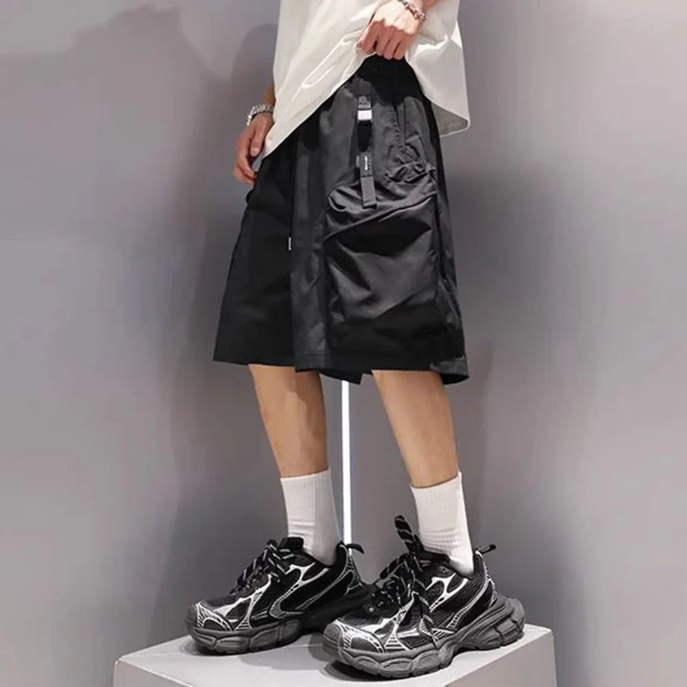 Hearujoy Mens Y2k Casual Shorts Summer New American Street Fashion Trend Big Pocket Loose Shorts Men'S High Quality Clothing