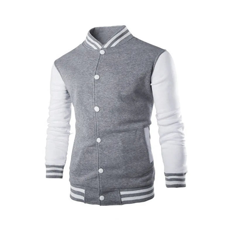 HEARUJOY  -  Autumn and Winter Fleece Classic Loose Casual Stand Collar Button Men's Baseball Uniform Flight Jacket