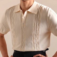 HEARUJOY  -  Summer Retro Collar Italy Polo Shirt Men Cotton Blend Short Sleeve Lightweight Breathable Casual Half Sleeve Top Knitted Tshirt