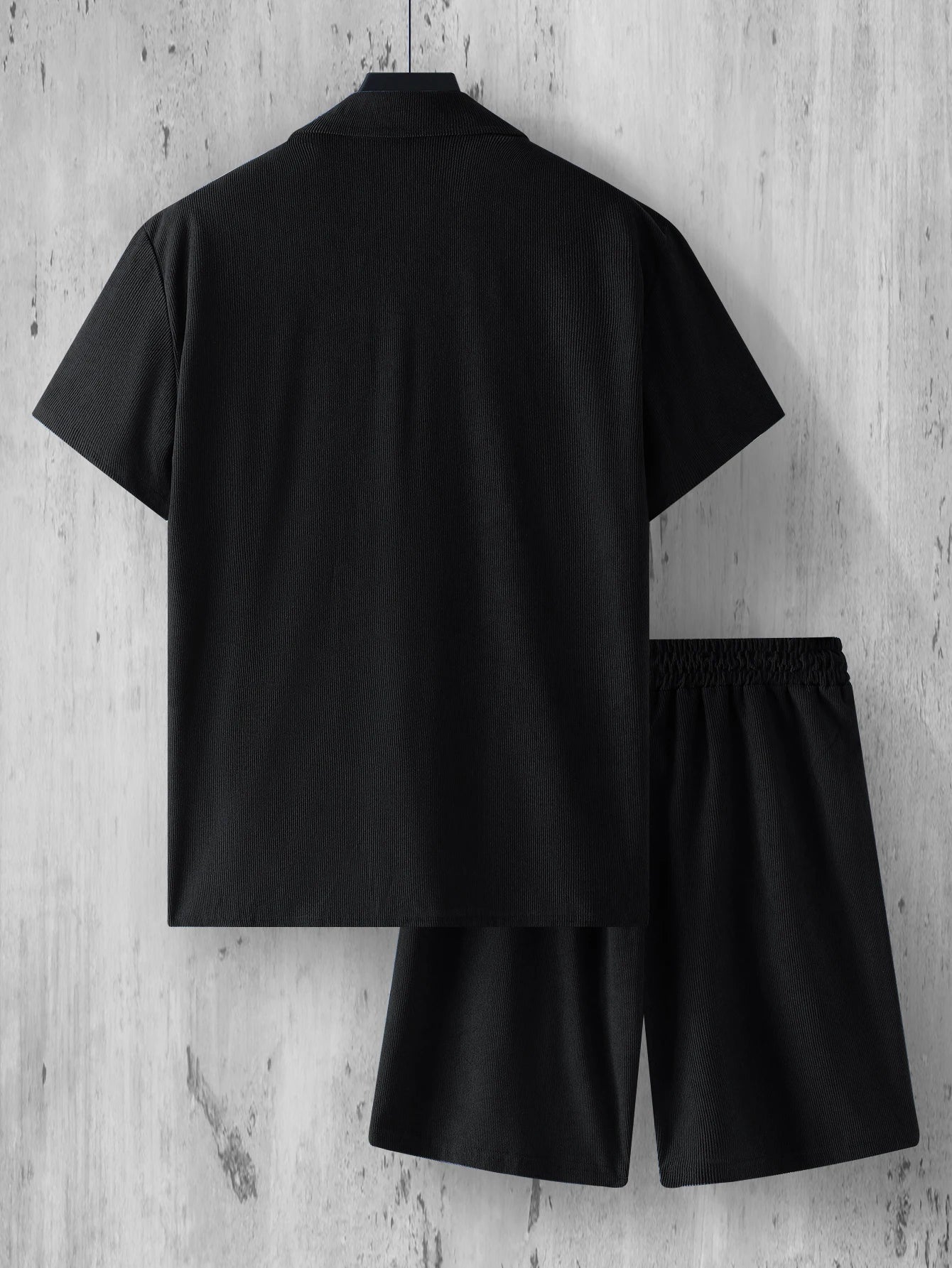 HEARUJOY  -  Summer Short Sleeve Shirt+Shorts Sports Suit Men's Loose T-Shirt Five Pants Casual Fashion Running Suit Male Two-Piece Clothing