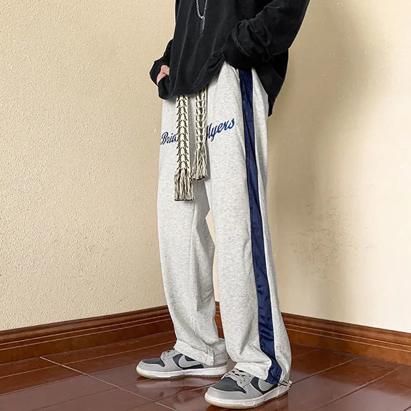 HEARUJOY  -  Wide-leg American Sweatpants Men's Spring Autumn Campus Casual Loose