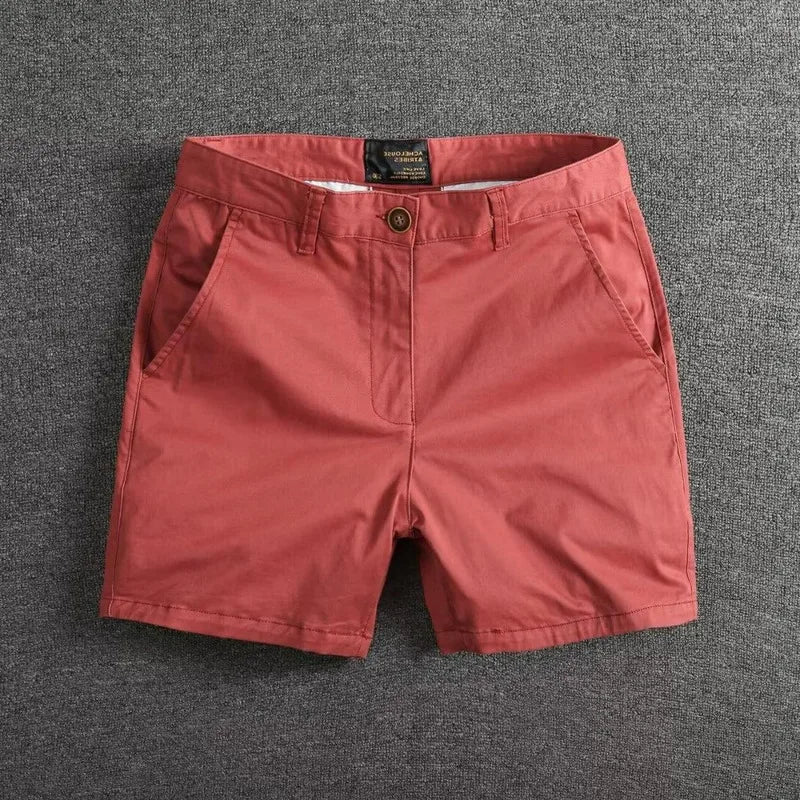 HEARUJOY  -  Summer New Quarter Length Shorts Men Casual Slim Fit Straight Cargo Shorts Stretch Three Quarter Beach Shorts